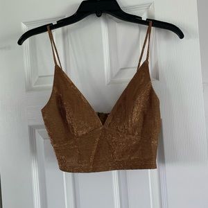 Brown and gold crop top